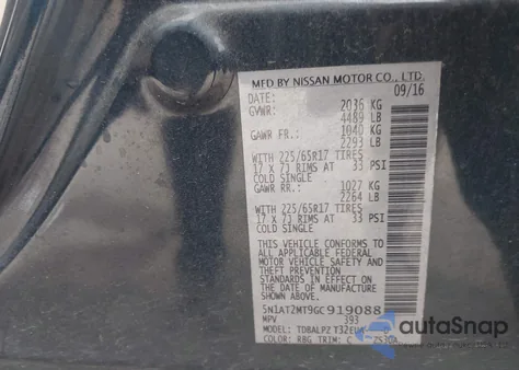 2016 Nissan Rogue S from USA, damaged, VIN 5N1AT2MT9GC919088